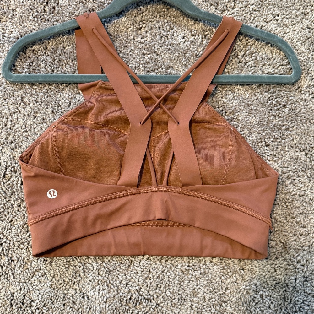 Lululemon Strong at Heart Bra Brown – size 8 Medium Support Sports Bra